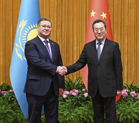 丁薛祥会见哈萨克斯坦副总理兼外长努尔特列乌