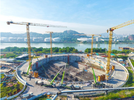 狮子洋大桥西锚碇即将完成最后一层填芯施工 狮子洋大桥西锚碇即将完成最后一层填芯施工